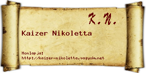 Kaizer Nikoletta névjegykártya