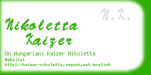 nikoletta kaizer business card